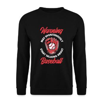 Lustiger Baseball - Unisex Pullover - Schwarz - Vorne - Alina (178cm) & Michal (187cm)