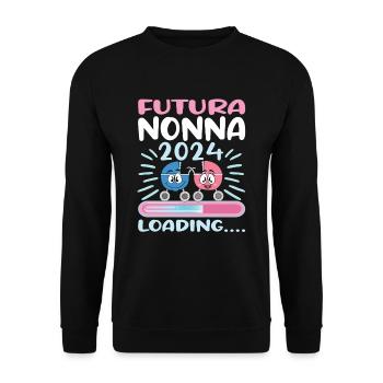 Nonna 2024 Loading Oma 2024 - Unisex Pullover - Schwarz - Vorne - Alina (178cm) & Michal (187cm)