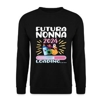 Nonna 2024 Loading Oma 2024 - Unisex Pullover - Schwarz - Vorne - Alina (178cm) & Michal (187cm)
