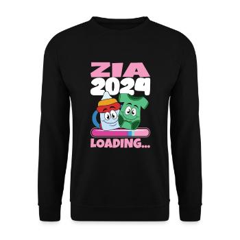 Zia 2024 Loading Tante 2024 - Unisex Pullover - Schwarz - Vorne - Alina (178cm) & Michal (187cm)