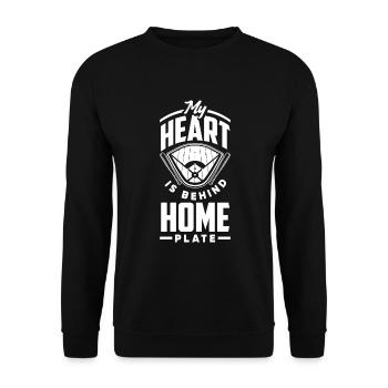 Lustiger Baseball - Unisex Pullover - Schwarz - Vorne - Alina (178cm) & Michal (187cm)