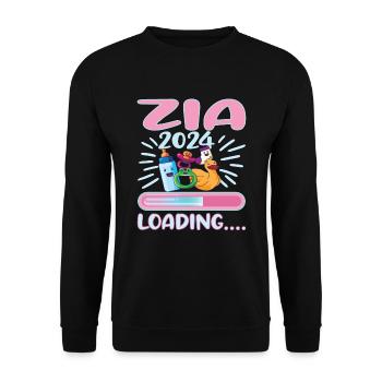 Zia 2024 Loading Tante 2024 - Unisex Pullover - Schwarz - Vorne - Alina (178cm) & Michal (187cm)