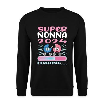 Nonna 2024 Loading Oma 2024 - Unisex Pullover - Schwarz - Vorne - Alina (178cm) & Michal (187cm)