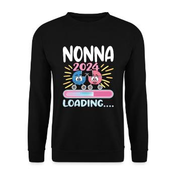 Nonna 2024 Loading Oma 2024 - Unisex Pullover - Schwarz - Vorne - Alina (178cm) & Michal (187cm)