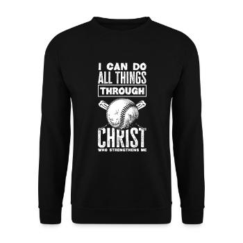 Funny Baseball - Unisex Sweatshirt - black - Front - Alina (178cm) & Michal (187cm)