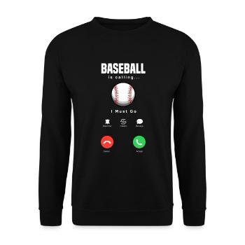 Lustiger Baseball - Unisex Pullover - Schwarz - Vorne - Alina (178cm) & Michal (187cm)