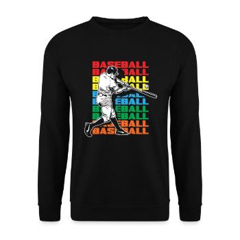 Funny Baseball - Unisex Sweatshirt - black - Front - Alina (178cm) & Michal (187cm)
