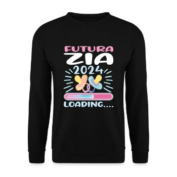 Zia 2024 Loading Tante 2024 - Unisex Pullover - Schwarz - Vorne - Alina (178cm) & Michal (187cm)