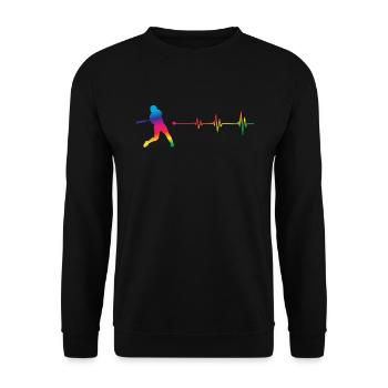 Funny Baseball - Unisex Sweatshirt - black - Front - Alina (178cm) & Michal (187cm)