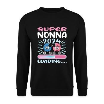 Nonna 2024 Loading Oma 2024 - Unisex Pullover - Schwarz - Vorne - Alina (178cm) & Michal (187cm)