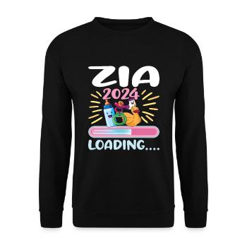 Zia 2024 Loading Tante 2024 - Unisex Pullover - Schwarz - Vorne - Alina (178cm) & Michal (187cm)