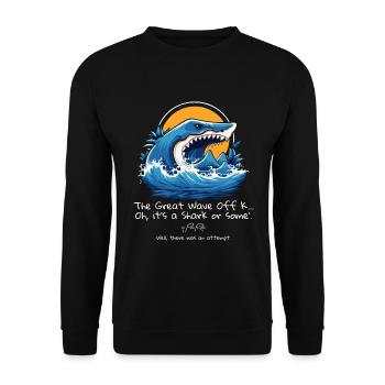 Le grand requin Kanagawa : ça valait le coup d’essayer - Sweat-shirt Unisexe - noir - Devant - Alina (178cm) & Michal (187cm)