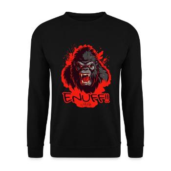 Fed Up, Enough Is Enough: Angry Gorilla - Unisex Sweatshirt - black - Front - Alina (178cm) & Michal (187cm)