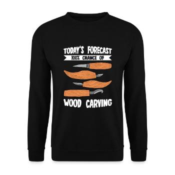 Wood Shining Wood Carving - Unisex Sweatshirt - black - Front - Alina (178cm) & Michal (187cm)