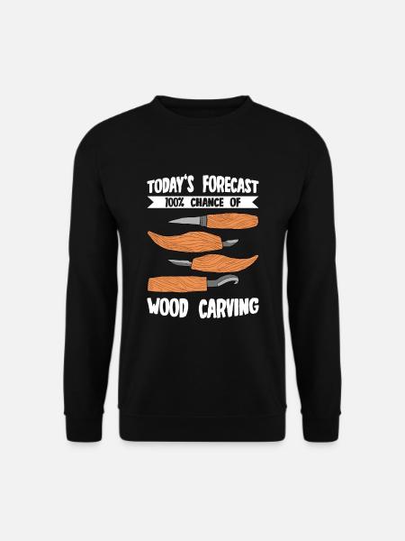 Wood Shining Wood Carving - Unisex Sweatshirt - black