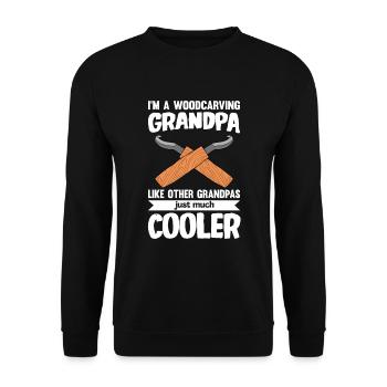 Wood Shining Wood Carving - Unisex Sweatshirt - black - Front - Alina (178cm) & Michal (187cm)