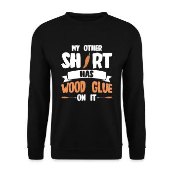 Wood Shining Wood Carving - Unisex Sweatshirt - black - Front - Alina (178cm) & Michal (187cm)