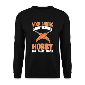 Wood Shining Wood Carving - Unisex Sweatshirt - black - Front - Alina (178cm) & Michal (187cm)