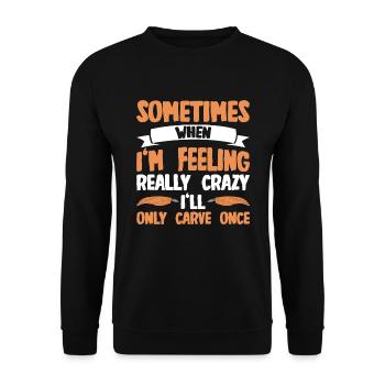 Wood Shining Wood Carving - Unisex Sweatshirt - black - Front - Alina (178cm) & Michal (187cm)