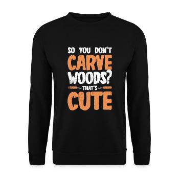 Wood Shining Wood Carving - Unisex Sweatshirt - black - Front - Alina (178cm) & Michal (187cm)