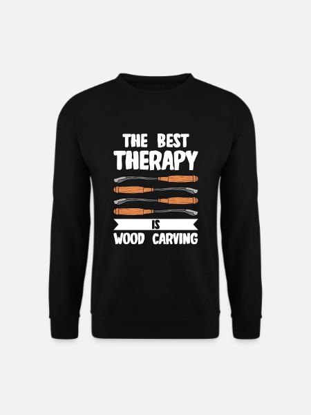 Wood Shining Wood Carving - Unisex Sweatshirt - black