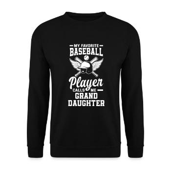 Funny Baseball - Unisex Sweatshirt - black - Front - Alina (178cm) & Michal (187cm)