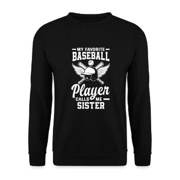 Funny Baseball - Unisex Sweatshirt - black - Front - Alina (178cm) & Michal (187cm)