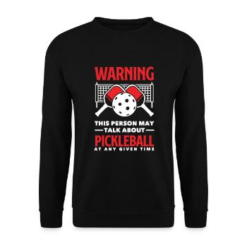 Lustiges Pickleball Geschenk - Unisex Pullover - Schwarz - Vorne - Alina (178cm) & Michal (187cm)