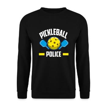 Lustiges Pickleball Geschenk - Unisex Pullover - Schwarz - Vorne - Alina (178cm) & Michal (187cm)