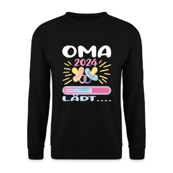 Oma 2024 werdende Oma 2024 Loading - Unisex Pullover - Schwarz - Vorne - Alina (178cm) & Michal (187cm)