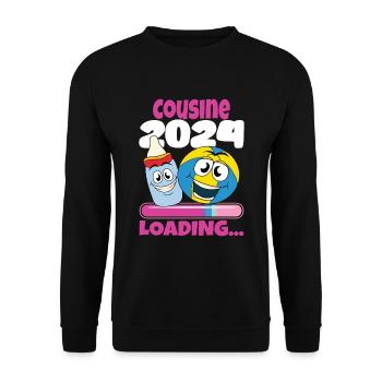 Cousine werden Cousine 2024 - Unisex Pullover - Schwarz - Vorne - Alina (178cm) & Michal (187cm)