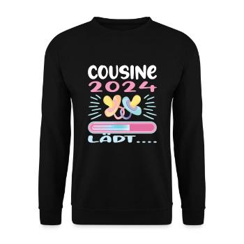 Cousine werden Cousine 2024 - Unisex Pullover - Schwarz - Vorne - Alina (178cm) & Michal (187cm)
