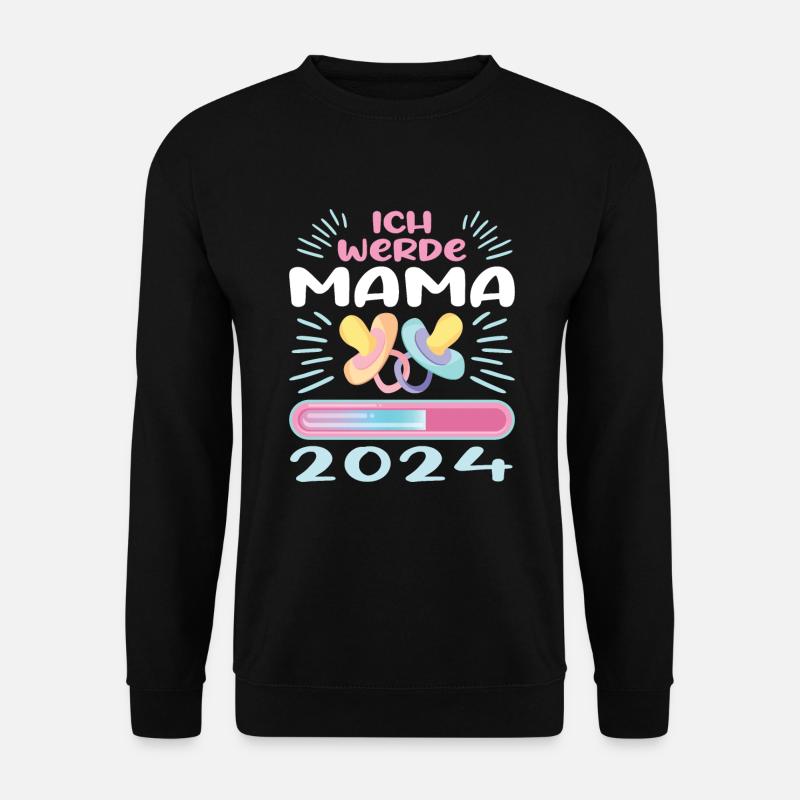 Mama 2024 werdende Mutter Schwangerschaft - Unisex Pullover - Schwarz