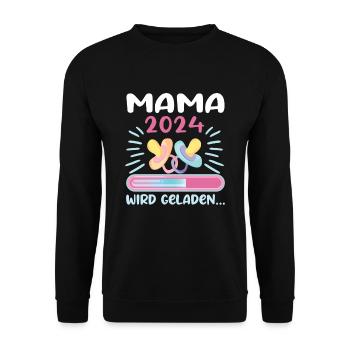 Mama 2024 werdende Mutter Schwangerschaft - Unisex Pullover - Schwarz - Vorne - Alina (178cm) & Michal (187cm)