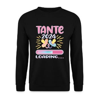 Tante 2024 Loading Tante werden 2024 - Unisex Pullover - Schwarz - Vorne - Alina (178cm) & Michal (187cm)