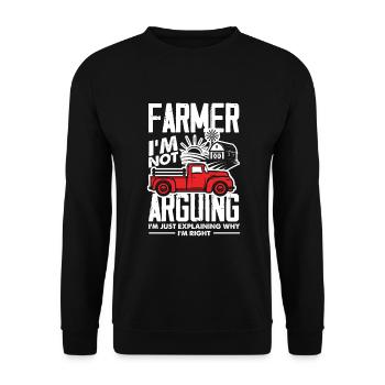 Lustiges Bauer Bauernhof Landwirt Geschenk - Unisex Pullover - Schwarz - Vorne - Alina (178cm) & Michal (187cm)