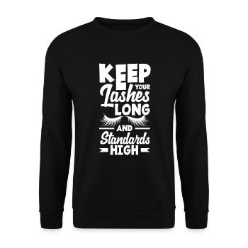 Lustiges Make Up Artist Maskenbildner Geschenk - Unisex Pullover - Schwarz - Vorne - Alina (178cm) & Michal (187cm)