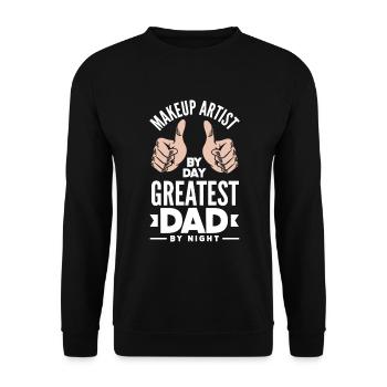 Lustiges Make Up Artist Maskenbildner Geschenk - Unisex Pullover - Schwarz - Vorne - Alina (178cm) & Michal (187cm)