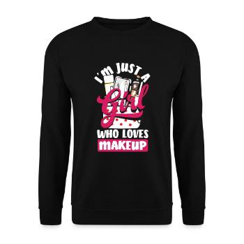 Lustiges Make Up Artist Maskenbildner Geschenk - Unisex Pullover - Schwarz - Vorne - Alina (178cm) & Michal (187cm)