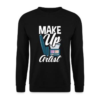 Lustiges Make Up Artist Maskenbildner Geschenk - Unisex Pullover - Schwarz - Vorne - Alina (178cm) & Michal (187cm)