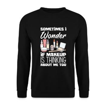 Lustiges Make Up Artist Maskenbildner Geschenk - Unisex Pullover - Schwarz - Vorne - Alina (178cm) & Michal (187cm)