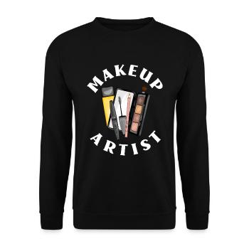 Lustiges Make Up Artist Maskenbildner Geschenk - Unisex Pullover - Schwarz - Vorne - Alina (178cm) & Michal (187cm)