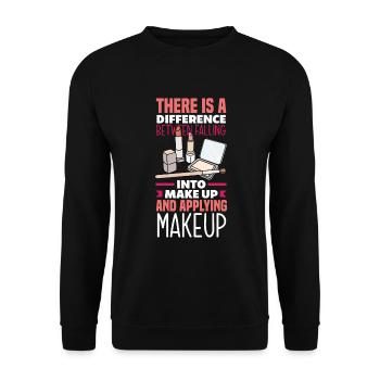 Lustiges Make Up Artist Maskenbildner Geschenk - Unisex Pullover - Schwarz - Vorne - Alina (178cm) & Michal (187cm)