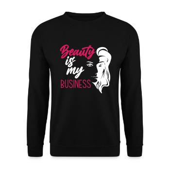 Lustiges Make Up Artist Maskenbildner Geschenk - Unisex Pullover - Schwarz - Vorne - Alina (178cm) & Michal (187cm)