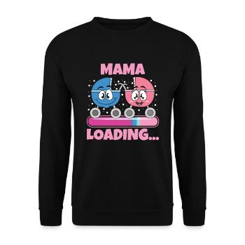 Maman 2024 Enceinte Maman Grossesse - Sweat-shirt Unisexe - noir - Devant - Alina (178cm) & Michal (187cm)