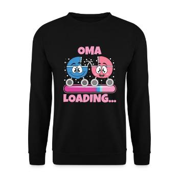 Oma 2024 werdende Oma 2024 Loading - Unisex Pullover - Schwarz - Vorne - Alina (178cm) & Michal (187cm)