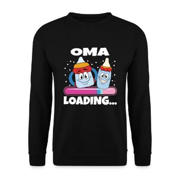 Granny 2024 Granny-to-be 2024 Loading - Unisex Sweatshirt - black - Front - Alina (178cm) & Michal (187cm)