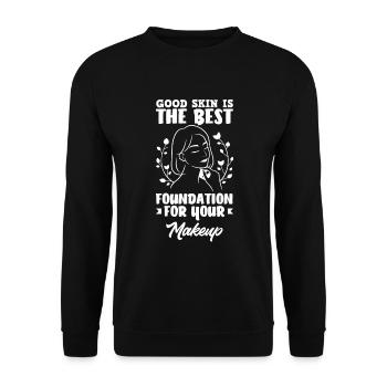 Lustiges Make Up Artist Maskenbildner Geschenk - Unisex Pullover - Schwarz - Vorne - Alina (178cm) & Michal (187cm)