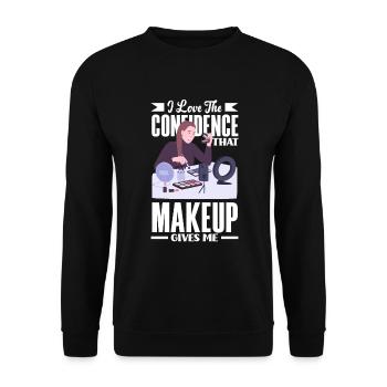 Lustiges Make Up Artist Maskenbildner Geschenk - Unisex Pullover - Schwarz - Vorne - Alina (178cm) & Michal (187cm)