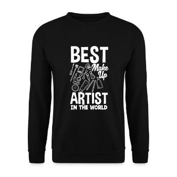 Lustiges Make Up Artist Maskenbildner Geschenk - Unisex Pullover - Schwarz - Vorne - Alina (178cm) & Michal (187cm)
